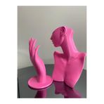 Pembe Renk Dekoratif Takı Mankeni ve El 2'li Set Takı Teşhir Standı 21 ve 18 Cm Takı Organizeri Küpe, 324bwevrw
