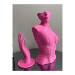Pembe Renk Dekoratif Takı Mankeni ve El 2'li Set Takı Teşhir Standı 30 ve 18 Cm Takı Organizeri Küpe, 234webrw