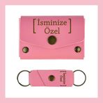 Pembe Renk, İsme Özel Cüzdan Ve Anahtarlık Set, Kişisel Hediyelik Şık Deri Cüzdan & Anahtarlık Takım, Günlük Kullanıma Uygun Set, Bozuk Para Çantası, Nakit ve Kredi Kartı Tutucu