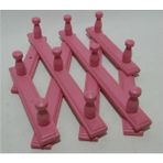 Pembe Renk Katlanabilir Retro 10 Kanca Ahşap Akordeon Askı,Sağlam Kancalı Nostaljik Duvar Kapı Askı