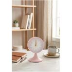 Pembe Retro Dekoratif Masa Saati 13 Cm Şık Başucu Alarm Saati Ofis Ev Hediyelik Modern Vintage Saat