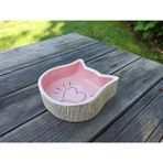 Pembe Seramik Kedi Mama Kabı, Şık ve Dayanıklı Tasarım - Seçenek 1