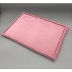 Pembe Sertex Kumaşı Takı Servis Kutusu ve Tablası, Şık ve Kullanışlı Tasarım - Ahşap