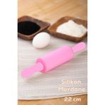 Pembe Silikon Merdane 22 Cm, Kek ve Hamur Işleri Için Kullanışlı Araç - Mercan