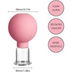 Pembe Silikon Vakumlu Yüz ve Boyun Masaj Kupası No:3 - Açık Pembe