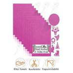 Pembe Simli Karton A5 15x20 cm 10 lu 1 Paket Simli Fon Kartonu Parıltılı Kağıt Anasınıfı Kreş Etkinlik Proje