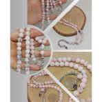 Pembe Siyah Alacalı Opal Taşı 99luk Tesbih 8mm (42110)