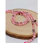 Pembe Siyah Alacalı Opal Taşı Dizi 6mm