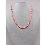 Pembe Siyah Alacalı Opal Taşı Kolye 6mm (Sabit Klipsli)