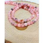 Pembe Siyah Alacalı Opal Taşı YARIM Dizi 6mm (18cm uzunluğundadır)
