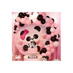 Pembe Siyah Beyaz Balon Zincir Set