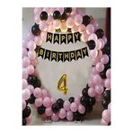 Pembe Siyah Doğum Günü Balon Zinciri, 4