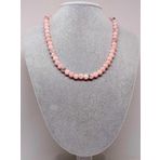 Pembe Siyah Opal Taşı Kolye 8mm (Sabit Klipsli)