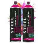 Pembe Sprey Boya 200 ml 2 Adet Hızlı Kuruyan Profesyonel Ahşap Plastik Demir Metal Cam Porselen Duvar Renkli