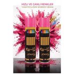 Pembe Sprey Boya 200 Ml 2 Adet Südor Hızlı Kuruyan Renkli Profesyonel Canlı Renk Ahşap Plastik Demir Metal Porselen Cam