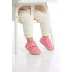 Pembe Süet Cırtlı Kız Bebek Panduf
