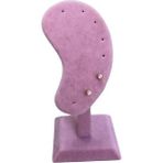 Pembe Süet Kulak Şeklinde Ayaklı Takı ve Küpe Standı - Ahşap - Bej - Seçenek 1