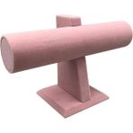 Pembe Süet Kumaş Saat ve Bileklik Sergileme Standı, Şık ve Kullanışlı Tasarım - Açık Pembe - Seçenek 1
