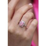 Pembe Tasli Radiant Kesim Gumus Yuzuk