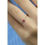 PEMBE TAŞLI YÜZÜK 14 AYAR A080549