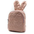 Pembe Tavşan Kulaklı Kalp Şekilli Kız Çocuk Çantası, Kreş ve Günlük Kullanım - Seçenek 1 - Ahşap - Bej