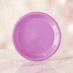 Pembe Tek Kullanımlık Plastik Tabak 22 cm 24'lü