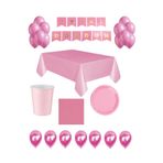 Pembe Temalı Doğum Günü Parti Seti 8 Kişilik