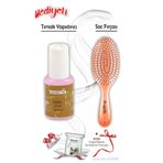 Pembe Tırnak Yapıştırıcısı Ve Oval Saç Fırçası Turuncu Rosıe Hediyeli