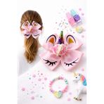 Pembe Unicorn Saç Tokası, Pullu Boynuz Detaylı, Çiçek Süslemeli, Kız Çocuk Saç Aksesuarı