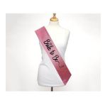 Pembe Uzeri Siyah Italik Alyansli Bride To Be Yazili Simli Isiltili Kusak Kemer 10X80 Cm