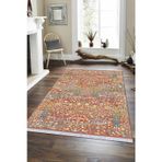 Pembe Vintage Dokuma Pamuk Tabanlı Kaymaz Kilim Klm127