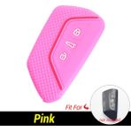 Pembe Vw Volkswagen Golf 8 Mk Skoda Için Silikon Araba Anahtar Kılıfı Uzaktan Kumanda Koruyucu Kapak Deri 3 Buton Akıllı Anahtarlık Tutucu (Yurt Dışından) - araba anahtarı kapağı