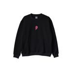 Pembe Yarım Kalp Desenli Bisiklet Yaka Sweatshirt - Sevgililer Günü Hediyesi