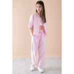 Pembe Yarım Kol Kız Çocuk 3lü Croplu Takım 20325 - 3 - 4 Yaş