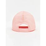 Pembe Yazı Nakışlı Kız Bebek Kep Şapka