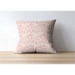 Pembe Zemin Üzerine Krem Dal Baskılı 42X42CM Pamuk Dokuma Kırlent Yastık Kılıfı - Renkli - 42 x 42