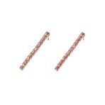 Pembe Zirkon Taşlı Yuvarlak Model Su Yolu Gold Küpe (Gold)
