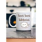 PembeCadde Porselen Kupa Beni Beni Bihterini - Renkli