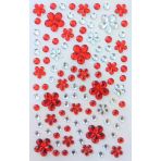 Pembeli Karışık Renk Çiçekli Taş Sticker Yapışkanlı Saç, Yüz, Tırnak Ve Süs Taşı Işıltılı Parlak