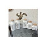 Pembelia Life 5 Parça Takım 2’li Porselen 1000ml Oil Yağdanlık 3’lü Kavanoz Tea Sugar Coffe Set