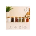 Pembelia Life 6 Adet 250 Bambu Vakum Kapaklı Cam Baharatlık Seti Baharat Takımı