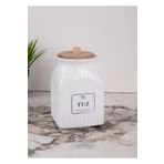 Pembelia Life 800 ml Beyaz Porselen Tuz Kavanozu Tuz Saklama Kabı