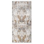 Pemberton Kahverengi Soyut Modern Geometrik Etnik Desenli Boho Makinada Yıkanabilir Hav Toz Vermez Leke Tutmaz Kaymaz Taban Dijital Makine Baskı Halı Oturma Odası Salon Yolluk Koridor Mutfak Halısı