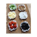 Pembishayatlar 6lı Mini Porselen Yuvarlak Kulplu Basık Kahvaltılık Kase 12,5 cm (Ölçüye Dikkat Ediniz)