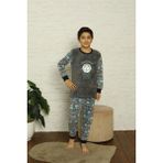 Pemilo 1027 Desenli Polar Gri Erkek Çocuk Pijama Takım