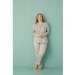 Pemilo Kadın 50801-116 Büyük Beden Önü Düğmeli Pijama Takımı