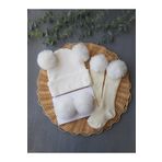 pempem bandana Kız bebek peluş ponponlu kaskorse bere ponpon bant ve dizalti çorap takimi