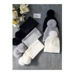 pempem bandana Peluş ponponlu Erkek /kız bebek triko atki bere takimi