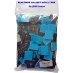 Pemsan Yapışkan Kare Kroşe 28X28 Siyah (100Lü Paket)