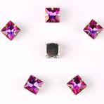 Pençe cam rhinestones üzerine dikilmiş, pençe set 50 Adet/Çanta 8Mm Kare Şekil Cam Kristal Gümüş Metal Pençe Ayarı Dikili Taşlar Aplike(8mm 50pcs A11 Topaz RB)
